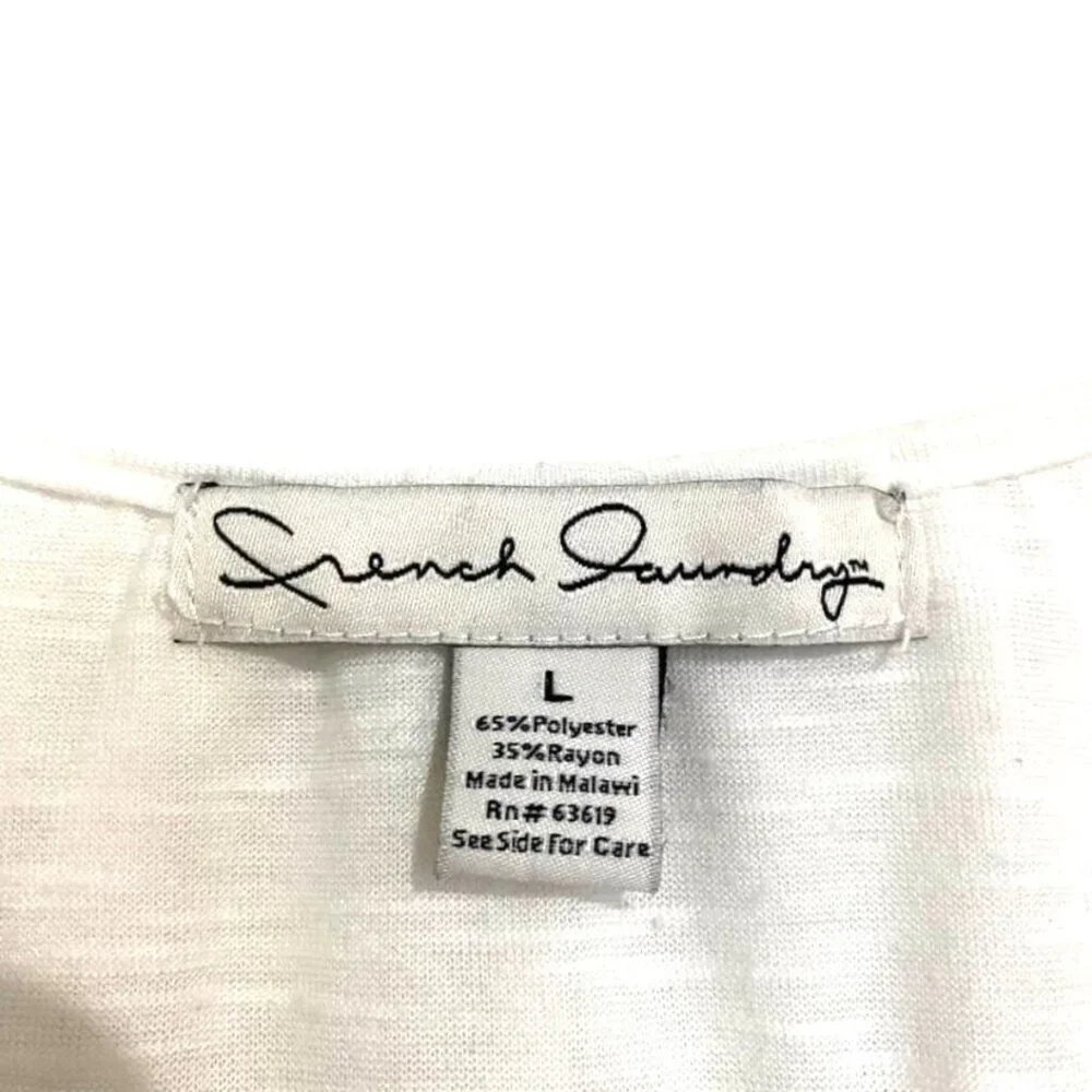 French Laundry White Ruffle V-Neck Sleeveless Top – Lightweight & Chic - Picture 7 of 10